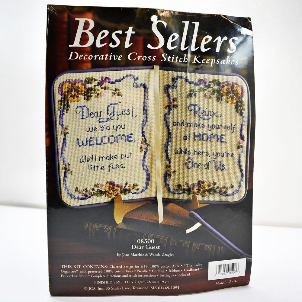 Dear Guest Cross Stitch Kit Open Book Welcome Sign 11" x 7.5" Sealed New